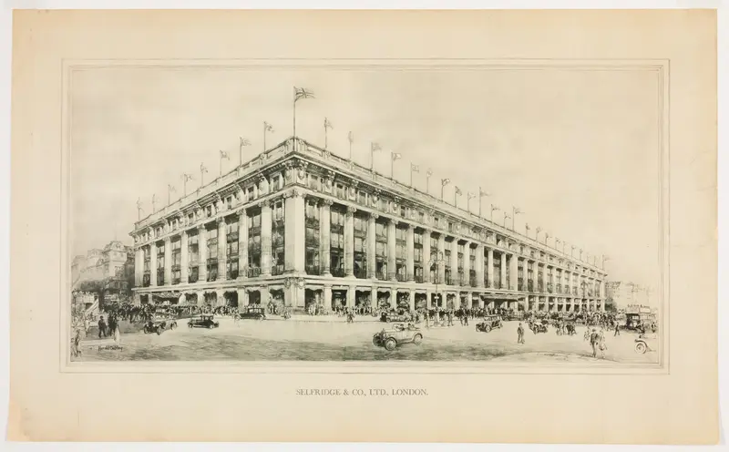 Selfridge & Co. Department Store, London, England, Perspective Rendering