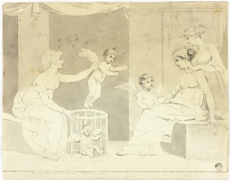 Seller of Loves (after Herculancum frieze) Wall Art by John Downman - High-Resolution Digital Print