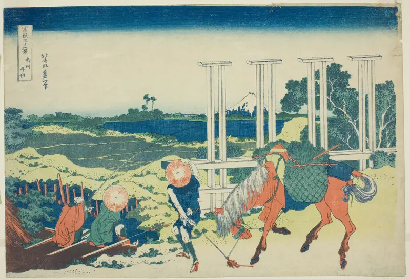 Senju in Musashi Province (Bushu Senju), from the series "Thirty-six Views of Mount Fuji (Fugaku sanjurokkei)"