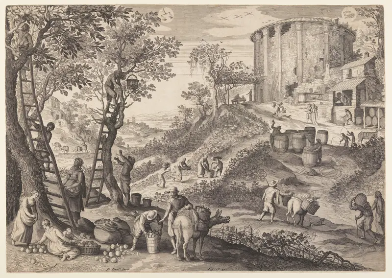 September/October, from The Twelve Months Wall Art by Aegidius Sadeler, II - High-Resolution Digital Print