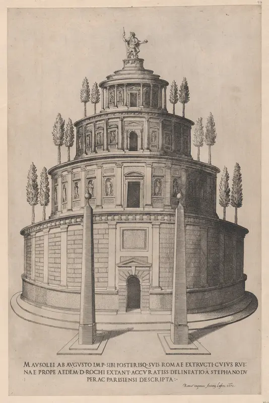 Sepulchre of Augustus, from "Speculum Romanae Magnificentiae" Wall Art by Etienne DuPérac - High-Resolution Digital Print