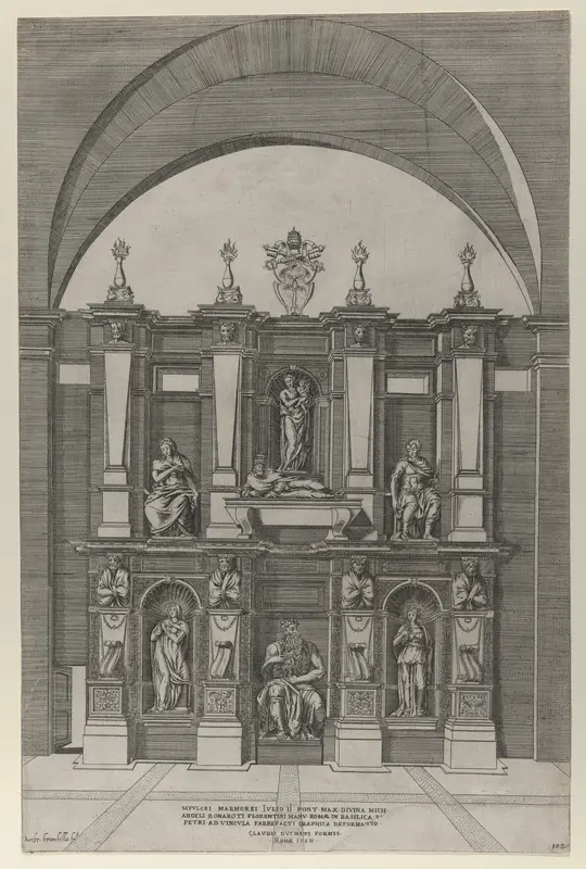 Sepulchre of Julius II, from "Speculum Romanae Magnificentiae" Wall Art by Giovanni Ambrogio Brambilla - High-Resolution Digital Print