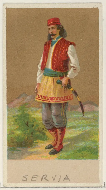 Serbia, from the Natives in Costume series (N16), Teofani Issue, for Allen & Ginter Cigarettes Brands Wall Art by Allen & Ginter - High-Resolution Digital Print