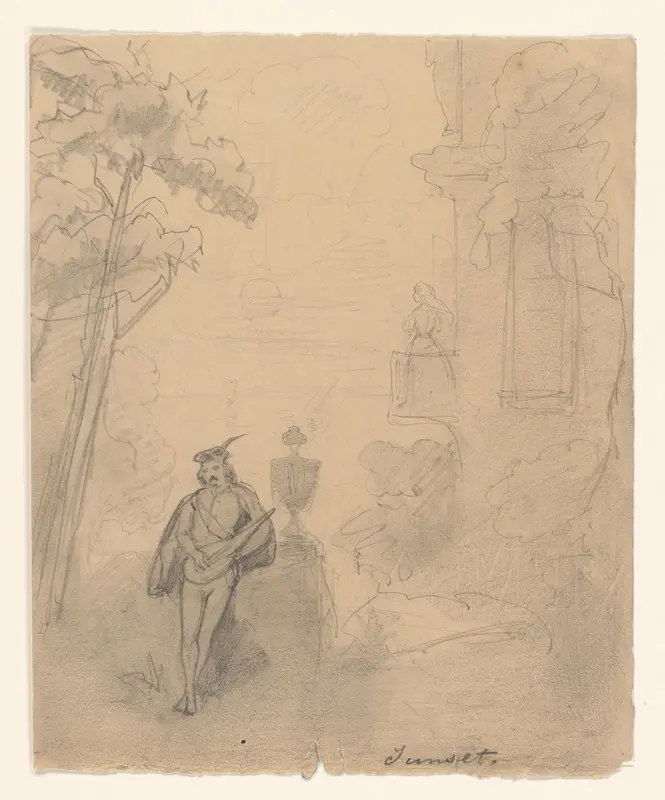 Serenade bij ondergaande zon Wall Art by August Allebé - High-Resolution Digital Print