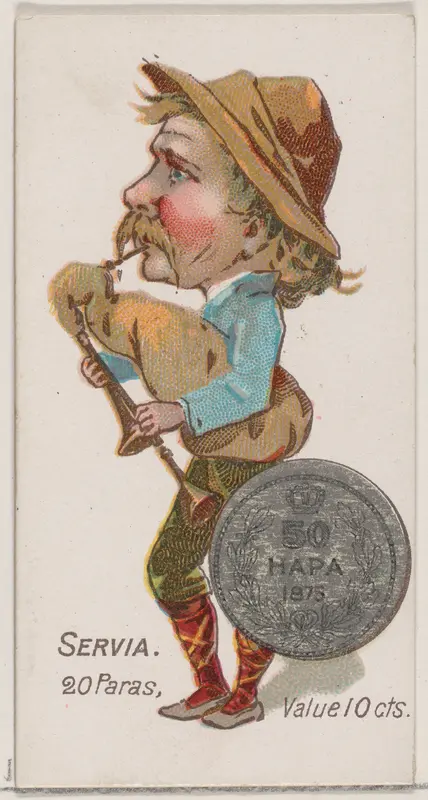 Servia, 20 Paras, from the series Coins of All Nations (N72, variation 1) for Duke brand cigarettes Wall Art by W. Duke, Sons & Co. - High-Resolution Digital Print