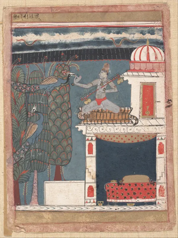 Setmalar Ragini: Folio from a ragamala series (Garland of Musical Modes) Wall Art by Unknown - High-Resolution Digital Print