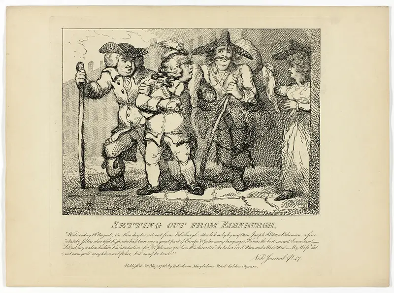 Setting Out from Edinburgh, from Boswell's Tour of the Hebrides Wall Art by Thomas Rowlandson - High-Resolution Digital Print