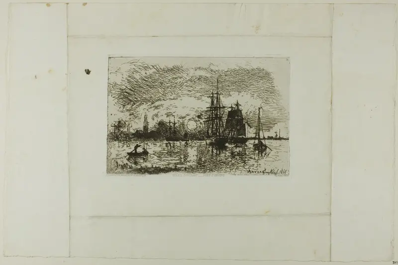 Setting Sun, Antwerp Harbor Wall Art by Johan Barthold Jongkind - High-Resolution Digital Print
