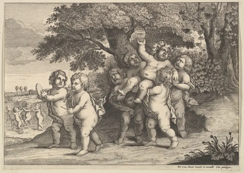 Seven boys Wall Art by Wenceslaus Hollar - High-Resolution Digital Print