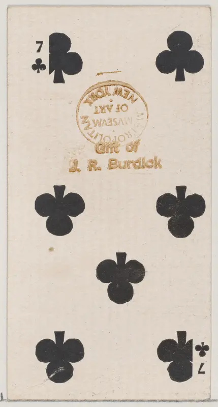 Seven Clubs (black), from the Playing Cards series (N84) for Duke brand cigarettes Wall Art by W. Duke, Sons & Co. - High-Resolution Digital Print