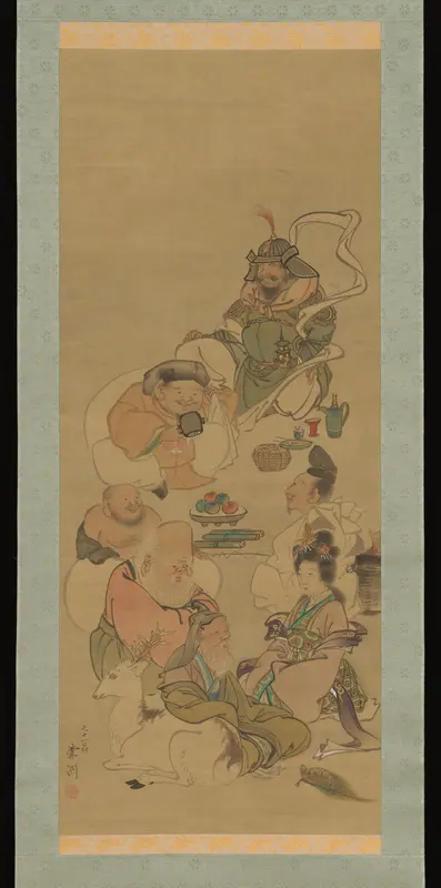 Seven Gods of Good Fortune Wall Art by Nagasawa Roshū - High-Resolution Digital Print