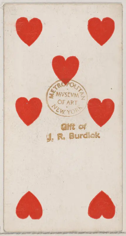 Seven Hearts, from the Playing Cards series (N84) to promote Turkish Cross-Cut Cigarettes for W. Duke, Sons and Co. Wall Art by W. Duke, Sons & Co. - High-Resolution Digital Print