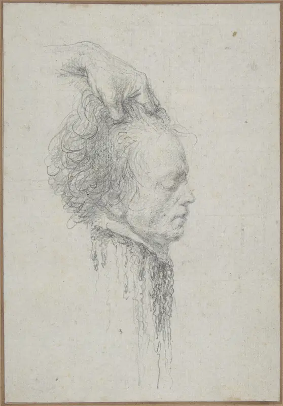 Severed head, said to be that of Maximilien-François-Marie-Isidore de Robespierre (1758-1794), guillotined July 28, 1794 (10 Thermidor, An II) Wall Art by Baron Dominique Vivant Denon - High-Resolution Digital Print