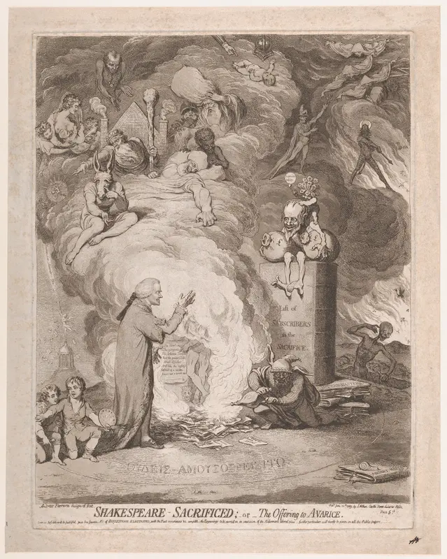 Shakespeare – Sacrificed; or, The Offering to Avarice Wall Art by James Gillray - High-Resolution Digital Print