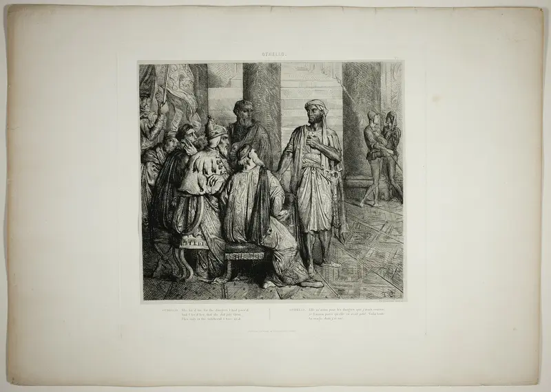She Lov'd Me for the Dangers, plate three from Othello Wall Art by Théodore Chassériau - High-Resolution Digital Print