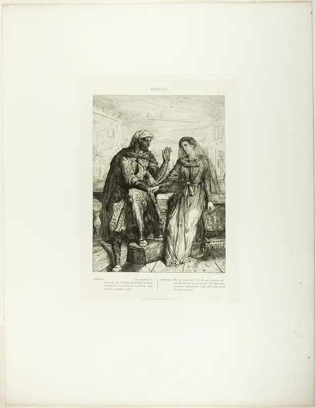 She Thank’d Me, plate 2 (act 1, scene 3), from Othello Wall Art by Théodore Chassériau - High-Resolution Digital Print