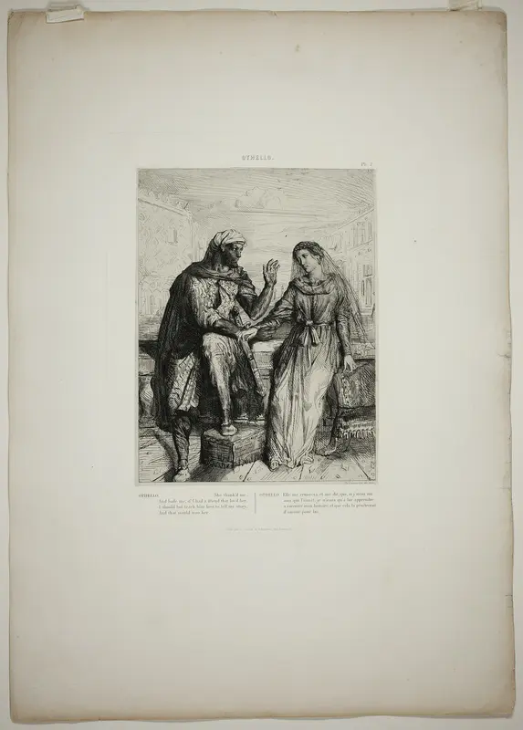 She Thank'd Me, plate two from Othello Wall Art by Théodore Chassériau - High-Resolution Digital Print