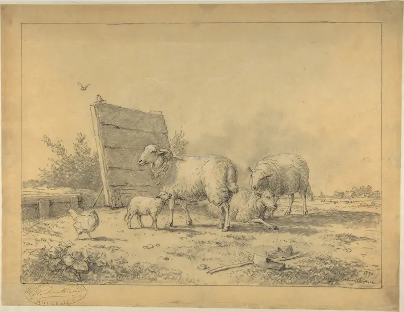 Sheep in a Landscape Wall Art by Eugène-Joseph Verboeckhoven - High-Resolution Digital Print