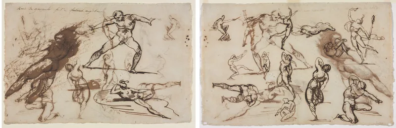 Sheet of Sketches (recto and verso) Wall Art by Théodore Géricault - High-Resolution Digital Print