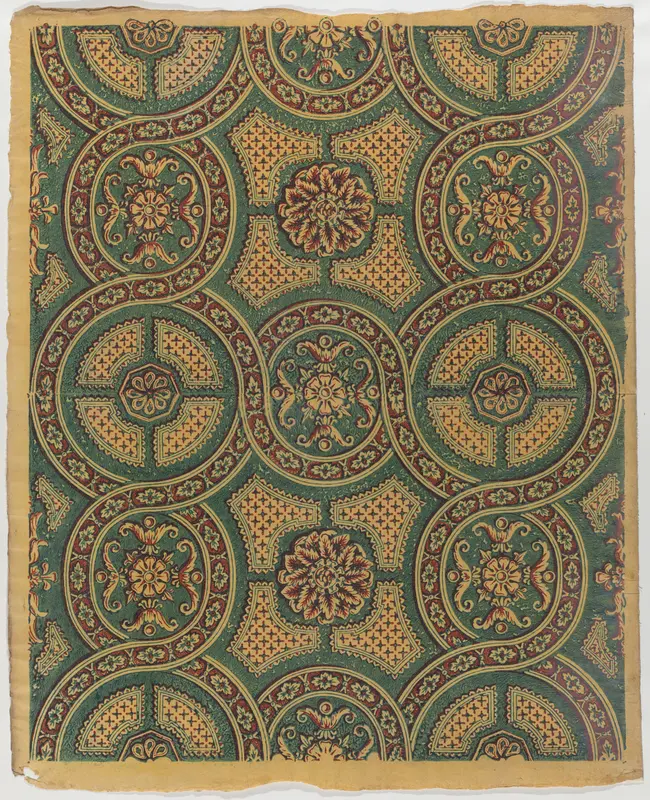 Sheet with a running circles pattern with rosettes Wall Art by Anonymous - High-Resolution Digital Print