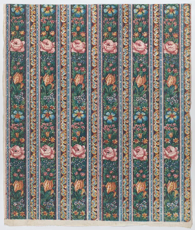 Sheet with a six borders with floral garlands Wall Art by Anonymous - High-Resolution Digital Print