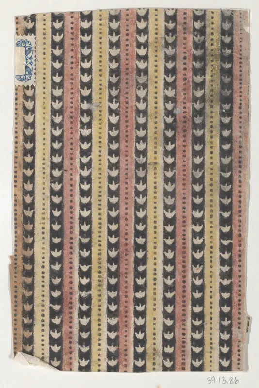Sheet with a striped and dot pattern Wall Art by Anonymous - High-Resolution Digital Print