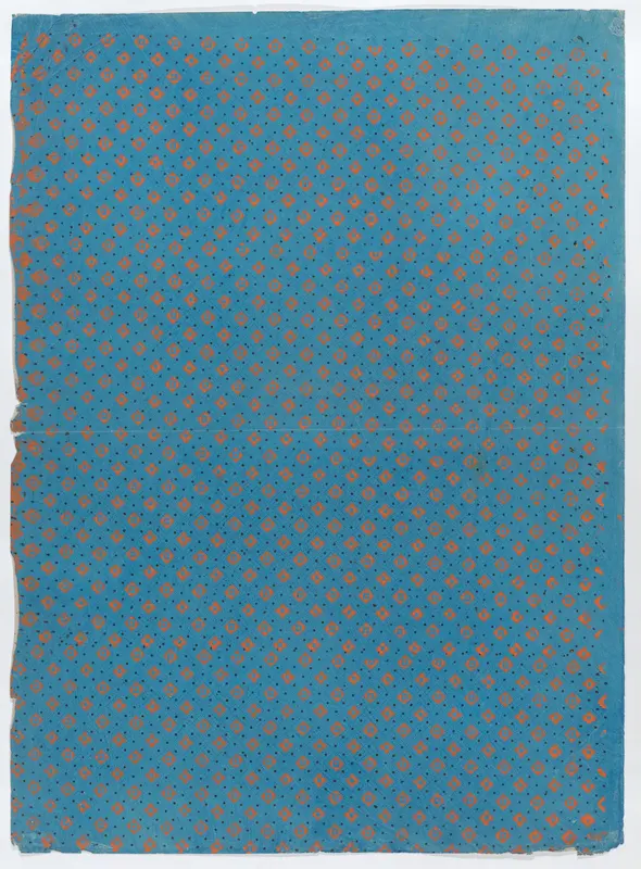 Sheet with an overall dot and floral pattern Wall Art by Anonymous - High-Resolution Digital Print