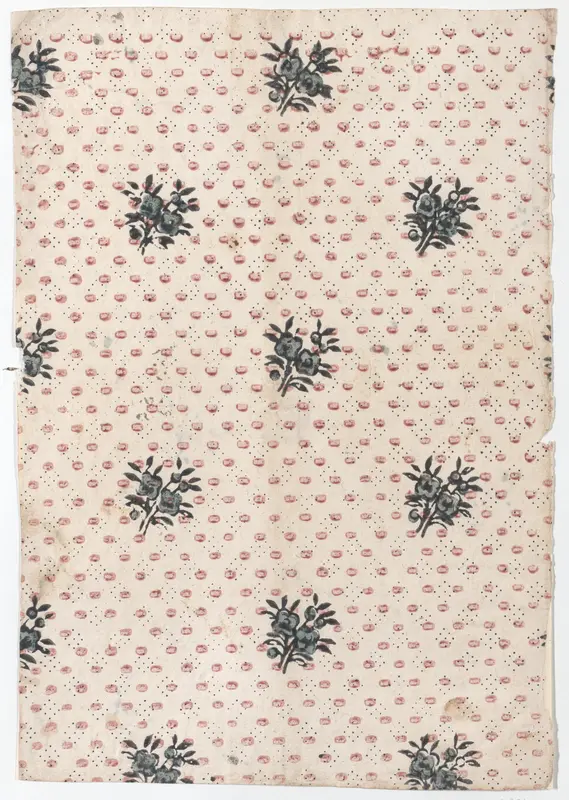 Sheet with an overall floral and dot pattern Wall Art by Anonymous - High-Resolution Digital Print
