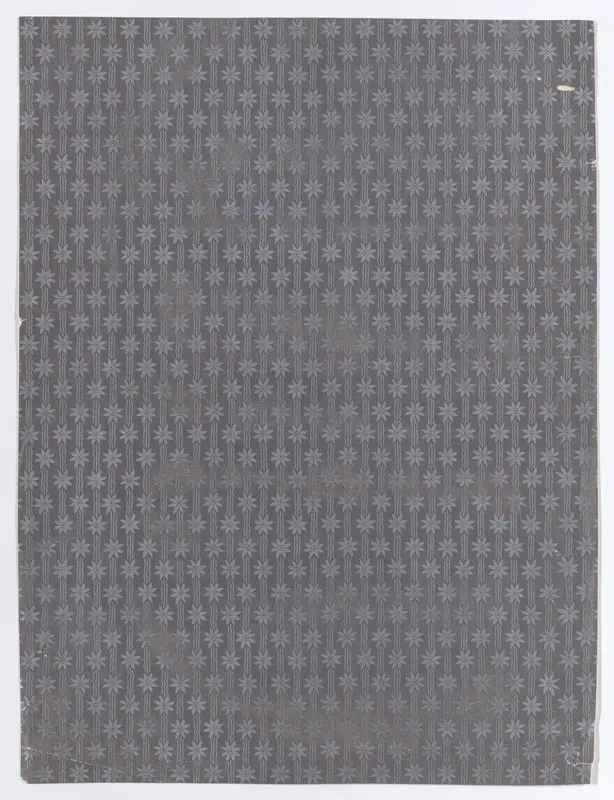 Sheet with an overall silver floral pattern Wall Art by Anonymous - High-Resolution Digital Print