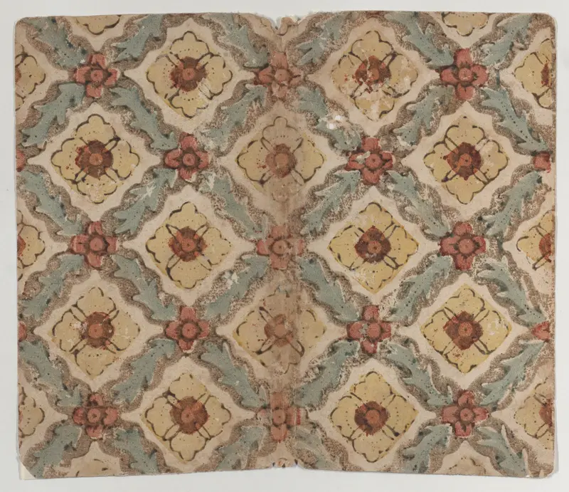 Sheet with crisscross and zigzag pattern Wall Art by Anonymous - High-Resolution Digital Print