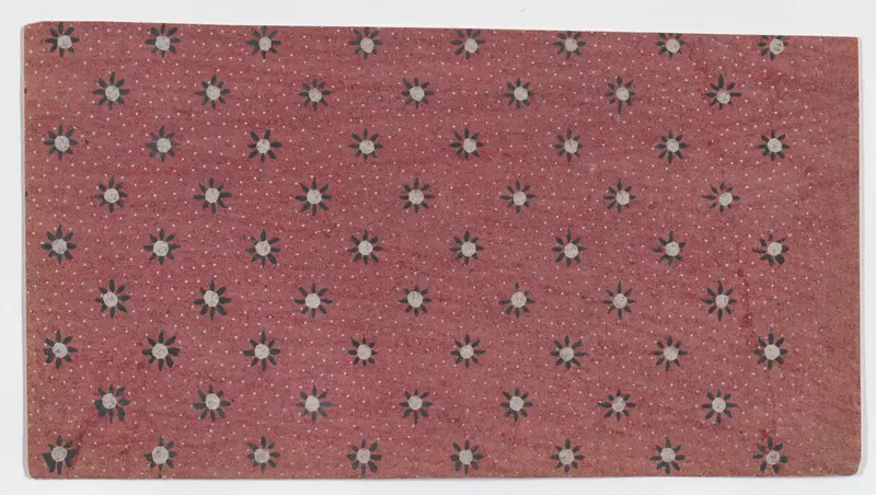 Sheet with dot and floral pattern Wall Art by Anonymous - High-Resolution Digital Print