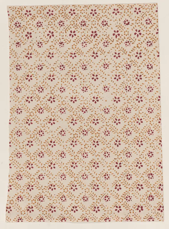 Sheet with dot grid pattern with flowers Wall Art by Anonymous - High-Resolution Digital Print