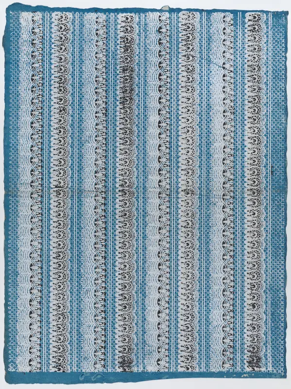 Sheet with four borders with a lace pattern Wall Art by Anonymous - High-Resolution Digital Print