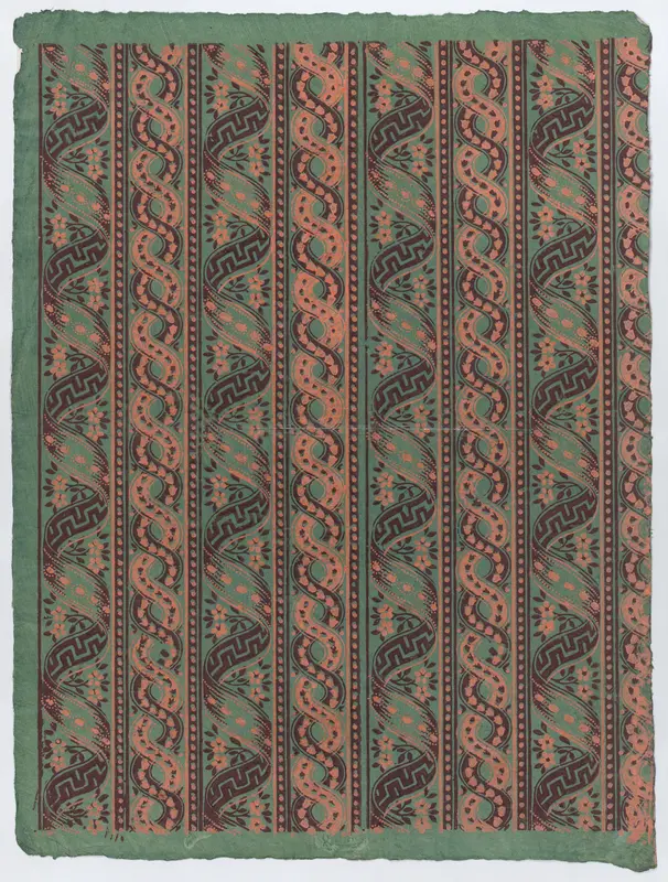 Sheet with four borders with guilloche and ribbon patterns Wall Art by Anonymous - High-Resolution Digital Print
