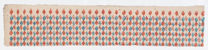 Sheet with overall blue and red diamond pattern Wall Art by Anonymous - High-Resolution Digital Print