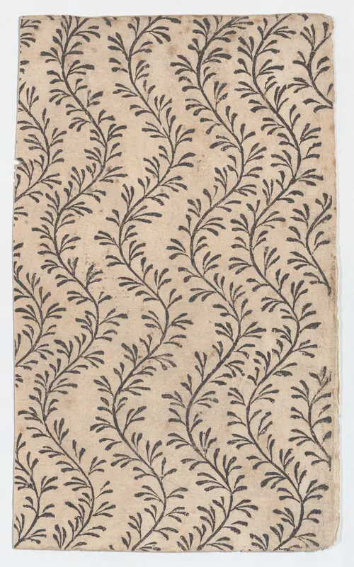 Sheet with overall curved vine pattern Wall Art by Anonymous - High-Resolution Digital Print