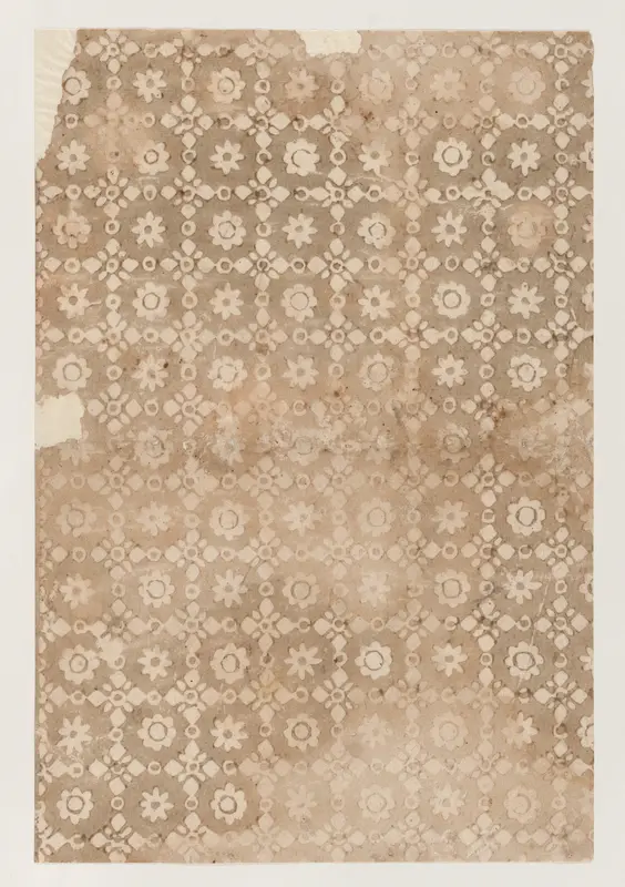 Sheet with overall floral and geometric pattern Wall Art by Anonymous - High-Resolution Digital Print