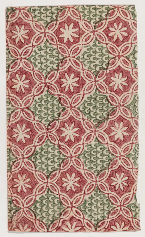Sheet with overall floral and U shaped patterns Wall Art by Anonymous - High-Resolution Digital Print