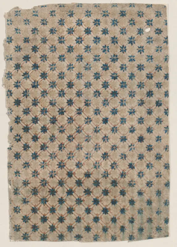 Sheet with overall grid pattern with stars Wall Art by Anonymous - High-Resolution Digital Print