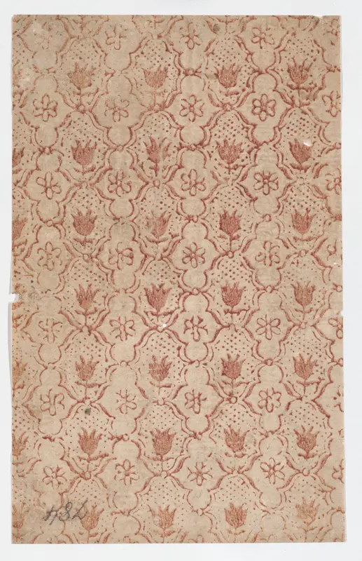 Sheet with overall lattice pattern with flowers Wall Art by Anonymous - High-Resolution Digital Print