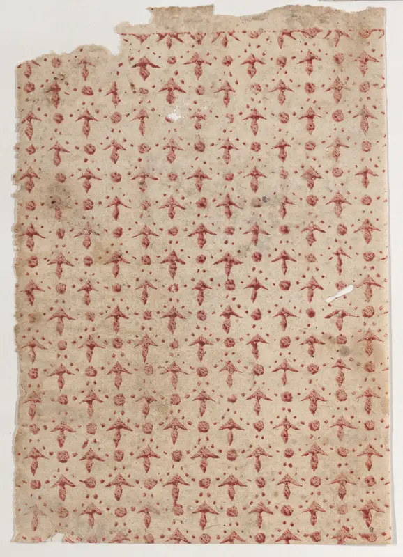 Sheet with overall pattern of arrow shapes and dots Wall Art by Anonymous - High-Resolution Digital Print