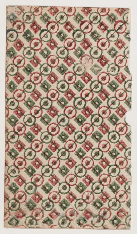 Sheet with overall pattern of circles and squares with lines through them Wall Art by Anonymous - High-Resolution Digital Print