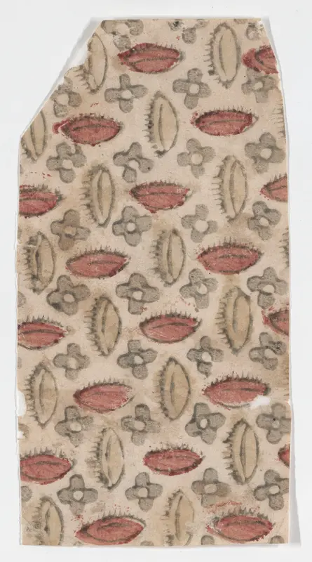 Sheet with overall pattern of flowers and ovals Wall Art by Anonymous - High-Resolution Digital Print