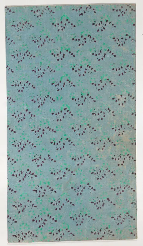 Sheet with overall pattern of green and brown leaves Wall Art by Anonymous - High-Resolution Digital Print