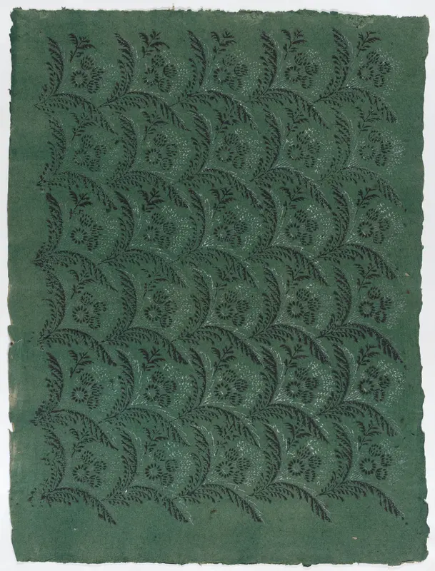 Sheet with overall pattern of leaves and flowers Wall Art by Anonymous - High-Resolution Digital Print