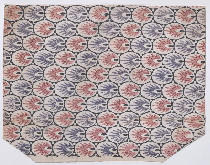 Sheet with overall pattern of pointed shapes within ovals Wall Art by Anonymous - High-Resolution Digital Print