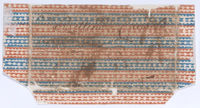 Sheet with overall red and blue geometric pattern Wall Art by Anonymous - High-Resolution Digital Print