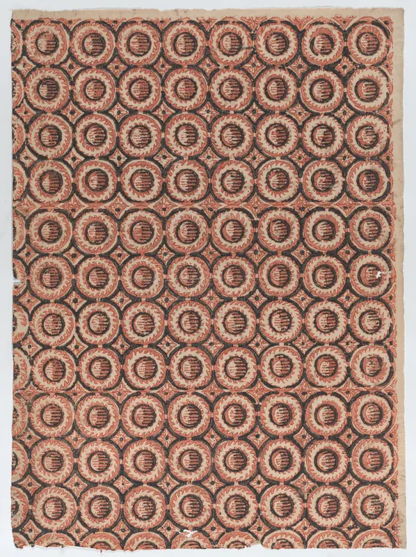 Sheet with overall red circular pattern Wall Art by Anonymous - High-Resolution Digital Print