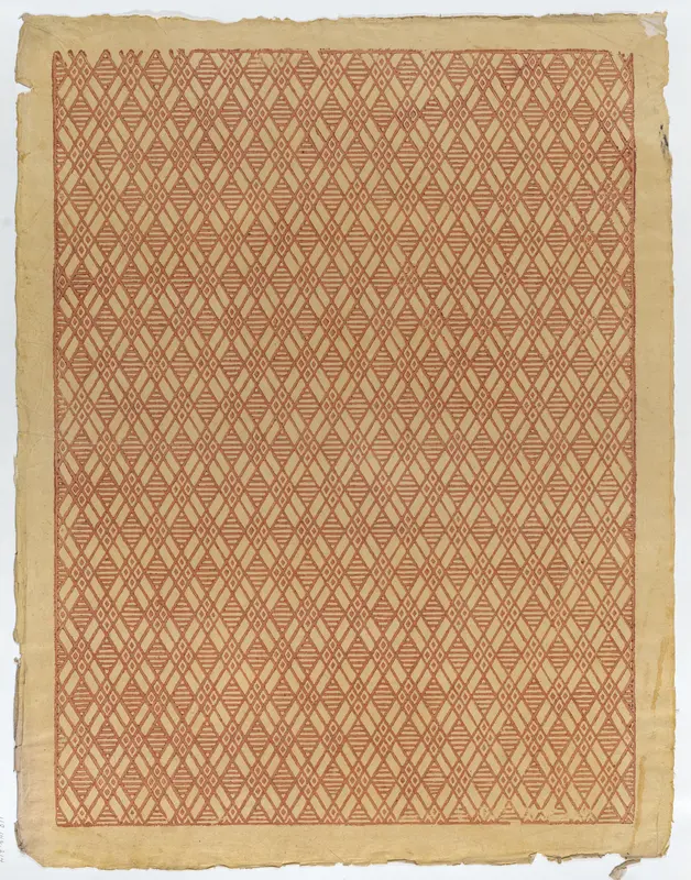 Sheet with overall red geometric pattern Wall Art by Anonymous - High-Resolution Digital Print