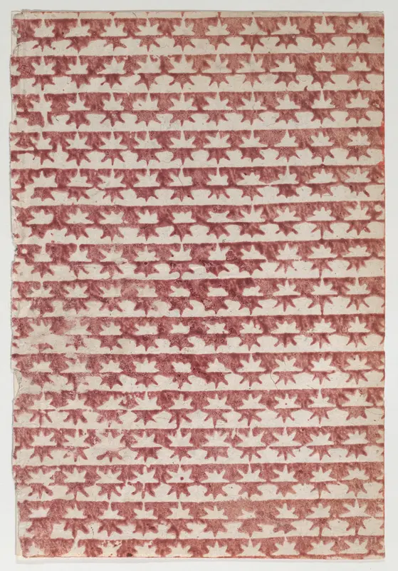 Sheet with overall red star pattern Wall Art by Anonymous - High-Resolution Digital Print